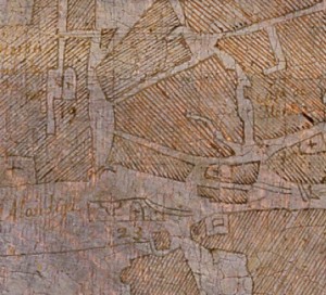 Fragmento del plano del Greco,  insertado en Vista y plano de Toledo. Museo del Greco de Toledo.